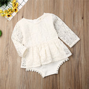 Baby Girl Creamy White Boho Lace Romper 0-24M BABY VIBES & CO.