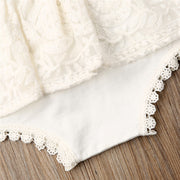 Baby Girl Creamy White Boho Lace Romper 0-24M BABY VIBES & CO.
