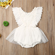 Baby Girl Creamy White Boho Lace Romper 0-24M BABY VIBES & CO.