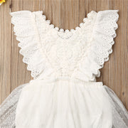 Baby Girl Creamy White Boho Lace Romper 0-24M BABY VIBES & CO.