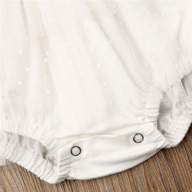 Baby Girl Creamy White Boho Lace Romper 0-24M BABY VIBES & CO.