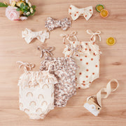Lace Up & Ruffled Jumper + Bow Knot Set 6-24M BABY VIBES & CO.