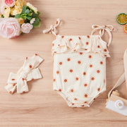 Lace Up & Ruffled Jumper + Bow Knot Set 6-24M BABY VIBES & CO.