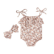 Lace Up & Ruffled Jumper + Bow Knot Set 6-24M BABY VIBES & CO.