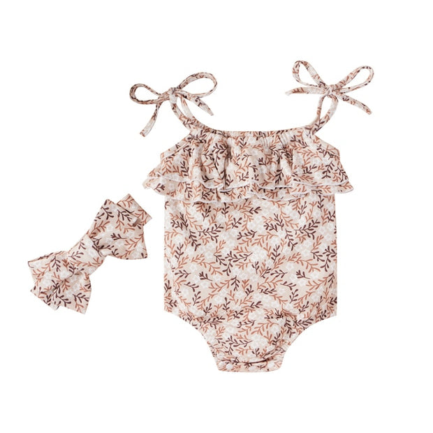 Lace Up & Ruffled Jumper + Bow Knot Set 6-24M BABY VIBES & CO.