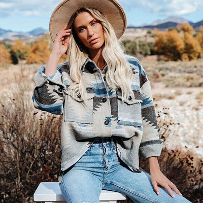 Turquoise Cherokee Retro Button Up BABY VIBES & CO.