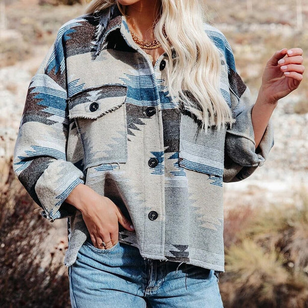 Turquoise Cherokee Retro Button Up BABY VIBES & CO.