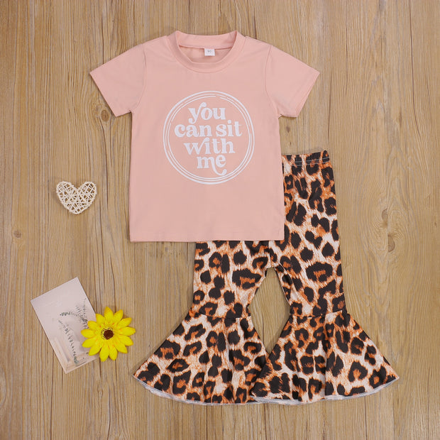 You Can Sit With Us Rose Gold Tee & Cheetah Bells Set 2T-6T BABY VIBES & CO.