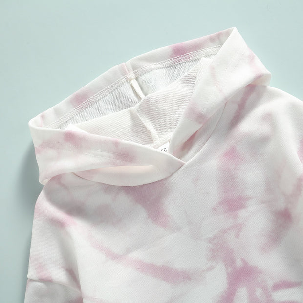 Girls Tie-Dye Printed Big Pocket Pullover Hoodie - BABY VIBES & CO.