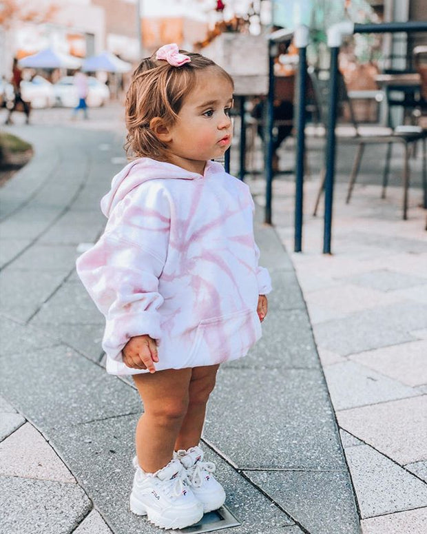 Girls Tie-Dye Printed Big Pocket Pullover Hoodie - BABY VIBES & CO.