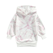 Girls Tie-Dye Printed Big Pocket Pullover Hoodie - BABY VIBES & CO.