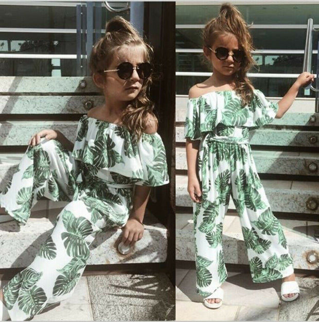 Toddler Leaf Boho Romper 3-8Y - BABY VIBES & CO.