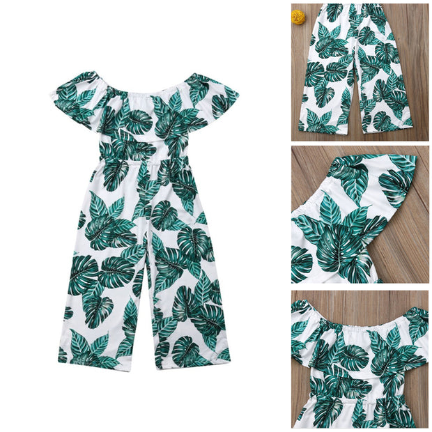 Toddler Leaf Boho Romper 3-8Y - BABY VIBES & CO.