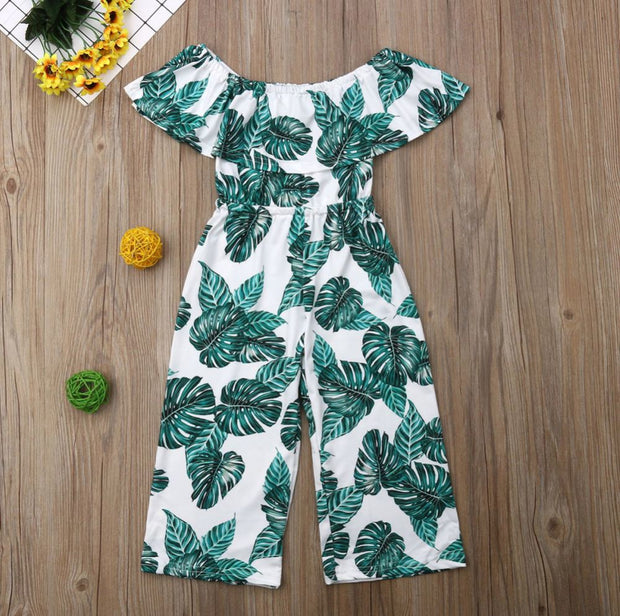 Toddler Leaf Boho Romper 3-8Y - BABY VIBES & CO.