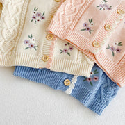 Vintage Floral Embroidered Cardigan 6M-3T BABY VIBES & CO.