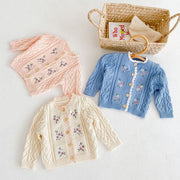 Vintage Floral Embroidered Cardigan 6M-3T BABY VIBES & CO.