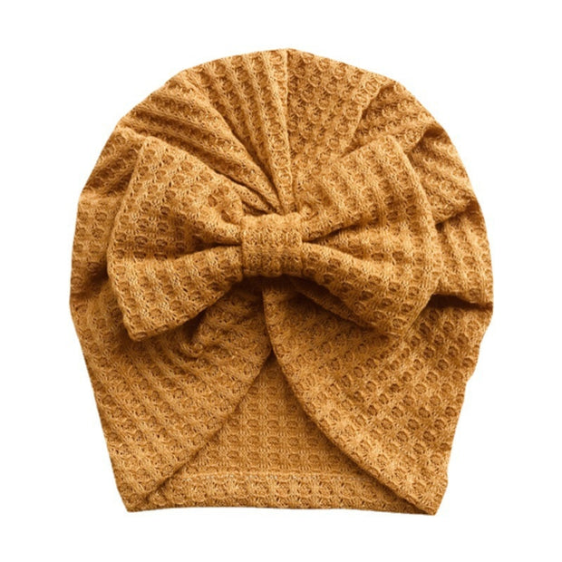Bow Knitted Waffe Turban - BABY VIBES & CO.