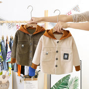 Corduroy Long Sleeve Hooded Jacket BABY VIBES & CO.