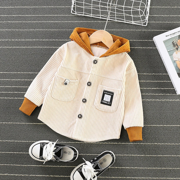 Corduroy Long Sleeve Hooded Jacket BABY VIBES & CO.