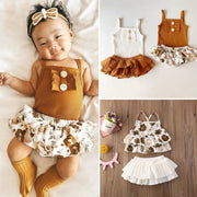 Floral Boho Tops+Ruffle Tutu Skirt Set - BABY VIBES & CO.