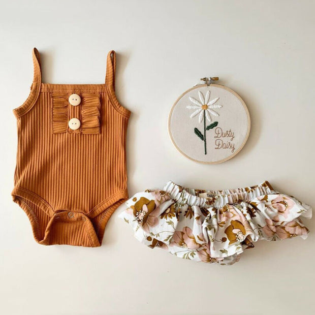 Floral Boho Tops+Ruffle Tutu Skirt Set - BABY VIBES & CO.