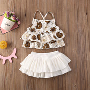 Floral Boho Tops+Ruffle Tutu Skirt Set - BABY VIBES & CO.