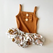 Floral Boho Tops+Ruffle Tutu Skirt Set - BABY VIBES & CO.