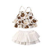 Floral Boho Tops+Ruffle Tutu Skirt Set - BABY VIBES & CO.