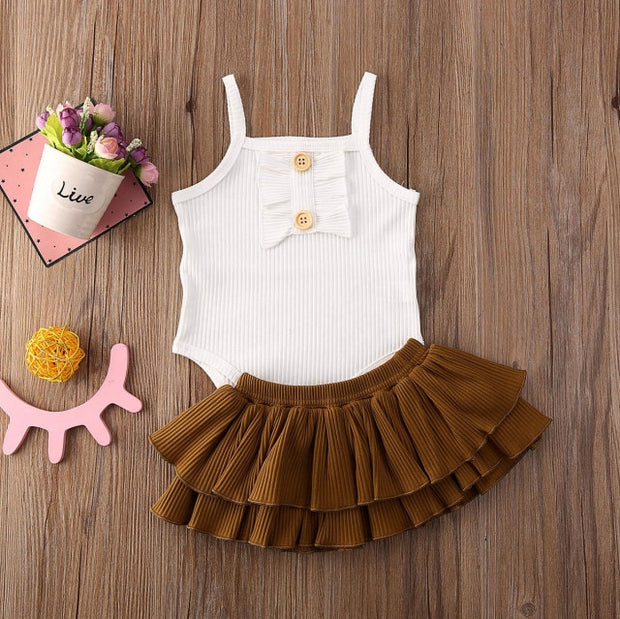 Floral Boho Tops+Ruffle Tutu Skirt Set - BABY VIBES & CO.