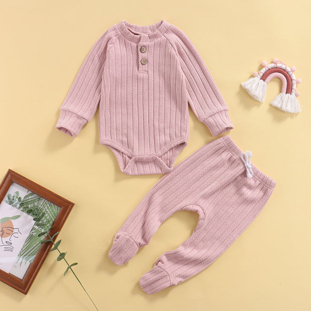 Ribbed Neutral Long Sleeve + Footies 0-18M BABY VIBES & CO.
