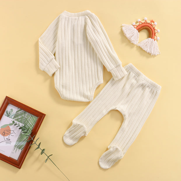 Ribbed Neutral Long Sleeve + Footies 0-18M BABY VIBES & CO.