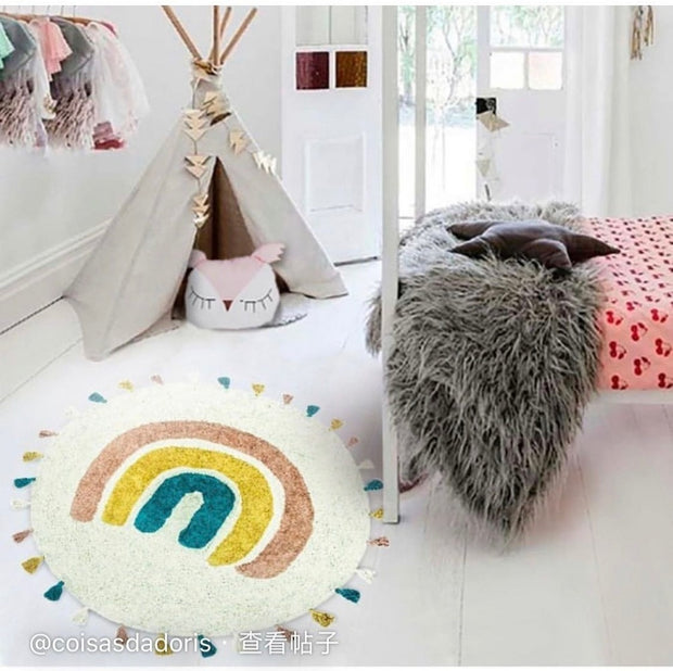 Boho Rainbow Tassel Rug BABY VIBES & CO.