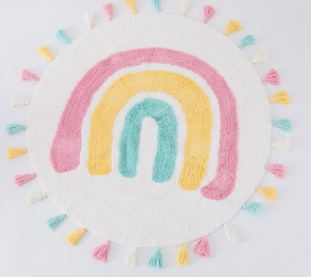 Boho Rainbow Tassel Rug BABY VIBES & CO.