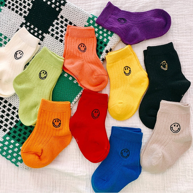 Smiley Face Short Socks 1-6Y BABY VIBES & CO.