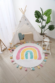 Boho Rainbow Tassel Rug BABY VIBES & CO.