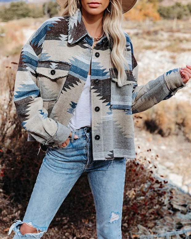 Turquoise Cherokee Retro Button Up BABY VIBES & CO.