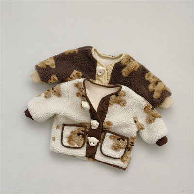Neutral Teddy Bear Fleece Outerwear 9M-4T - BABY VIBES & CO.
