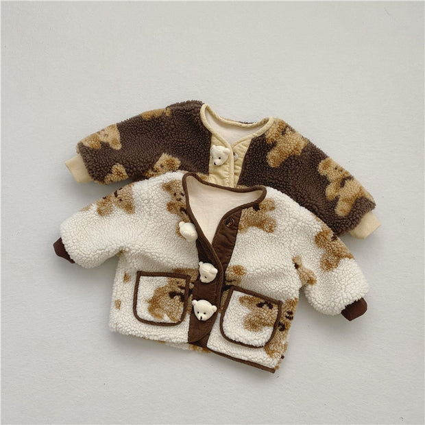 Neutral Teddy Bear Fleece Outerwear 9M-4T - BABY VIBES & CO.