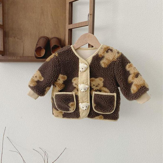 Neutral Teddy Bear Fleece Outerwear 9M-4T - BABY VIBES & CO.