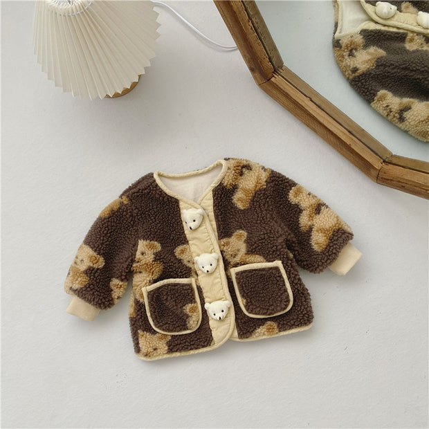 Neutral Teddy Bear Fleece Outerwear 9M-4T - BABY VIBES & CO.