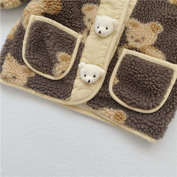 Neutral Teddy Bear Fleece Outerwear 9M-4T - BABY VIBES & CO.
