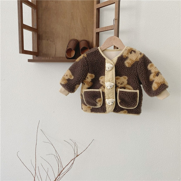 Neutral Teddy Bear Fleece Outerwear 9M-4T - BABY VIBES & CO.