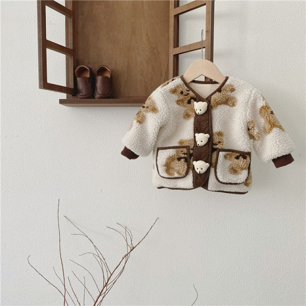 Neutral Teddy Bear Fleece Outerwear 9M-4T - BABY VIBES & CO.