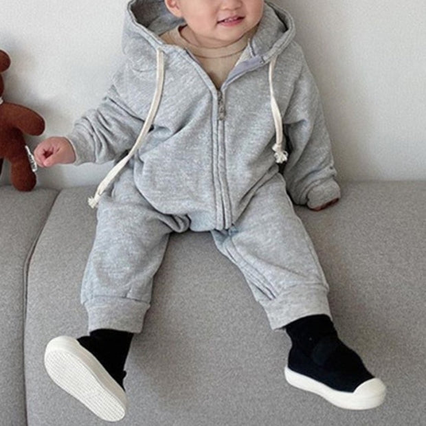 Hooded & Cotton Long Sleeve Jumpsuit Onesie 3M-3T BABY VIBES & CO.