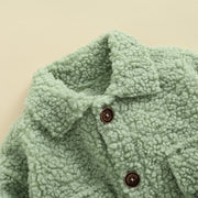 THE "LET ME BE FUZZY" FLEECE BUTTON-DOWN 12M-3T BABY VIBES & CO.