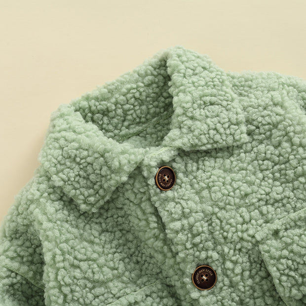 THE "LET ME BE FUZZY" FLEECE BUTTON-DOWN 12M-3T BABY VIBES & CO.