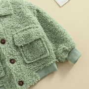 THE "LET ME BE FUZZY" FLEECE BUTTON-DOWN 12M-3T BABY VIBES & CO.