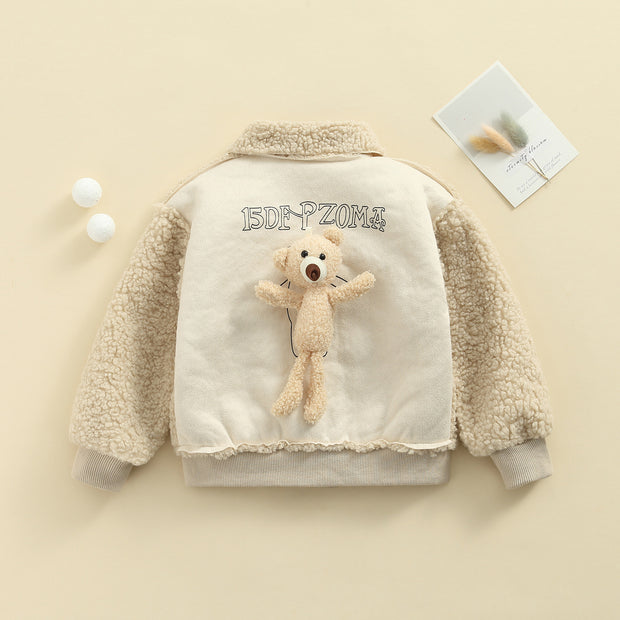 THE "LET ME BE FUZZY" FLEECE BUTTON-DOWN 12M-3T BABY VIBES & CO.