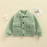THE "LET ME BE FUZZY" FLEECE BUTTON-DOWN 12M-3T BABY VIBES & CO.