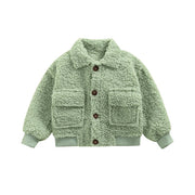 THE "LET ME BE FUZZY" FLEECE BUTTON-DOWN 12M-3T BABY VIBES & CO.